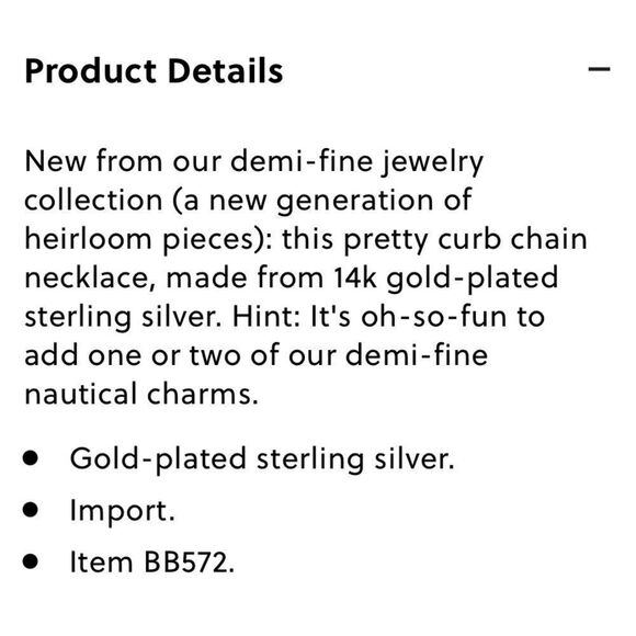 J. Crew Demi-fine 14k gold-plated 20” curb chain necklace. NWT. - Picture 4 of 10